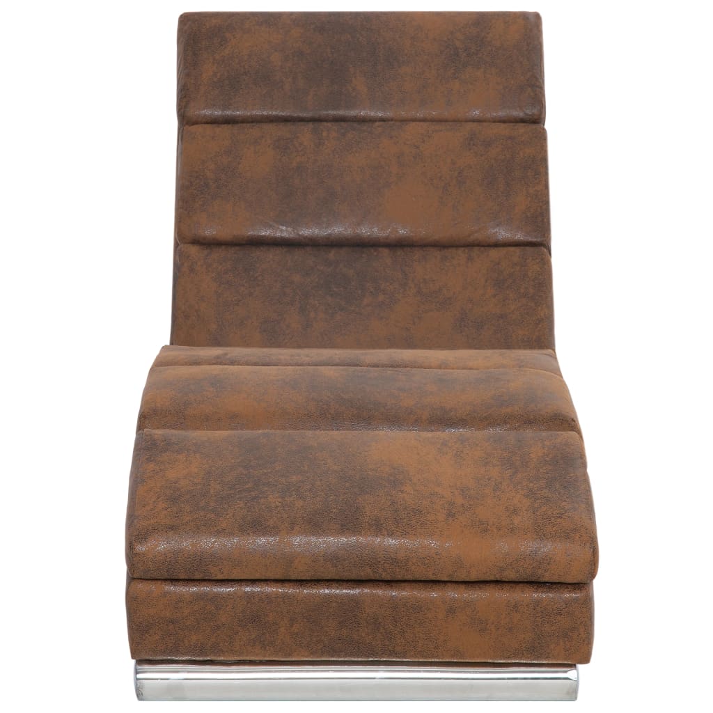 Chaise Longue In Brown Suede Look
