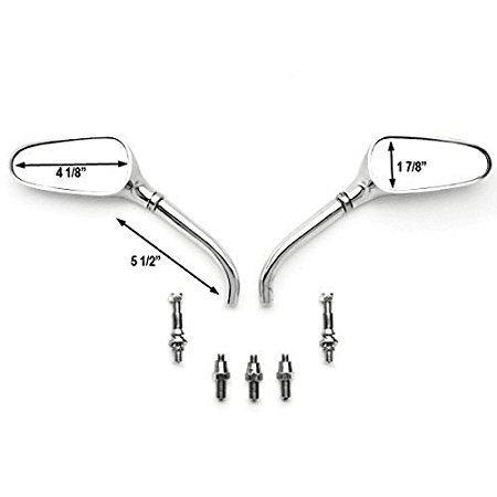 Szmsmy Universal Custom Chrome Motorcycle Golf Club Mirrors - Free Adapter Mirrors Fit Most Cruisers