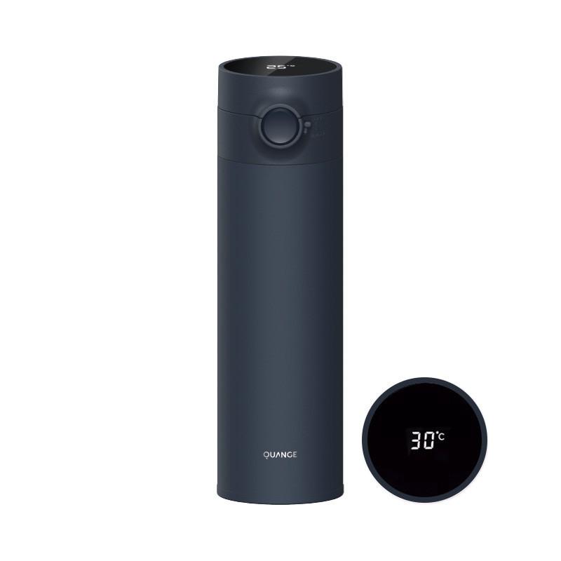 Smart Flip-Top Stainless Steel Thermos with Mirror Finish and Temperature Display 480ml темно-синий