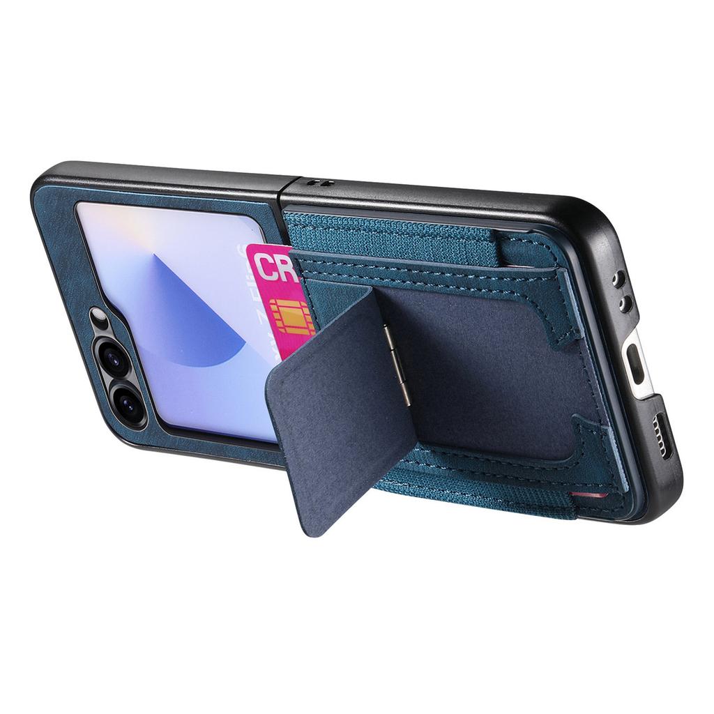 For Samsung Galaxy Z Flip7 FE 5G/Z Flip6 5G Case Kickstand Retro Leather Back Cover with Card Holder