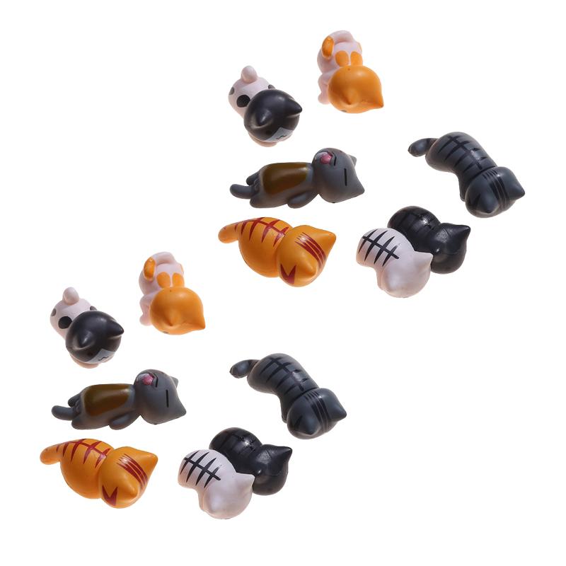 6/12 Stück Niedliche Mini-Katzen-Dekoration Auto-Mittelkonsolen-Dekoration Ornamente Auto-Armaturenbrett Rückspiegel Dekoration Autozubehör