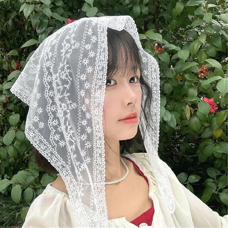 Soft and Comfortable Lace Hair Bandanas for Women Bohomian Flower Hair Scarf