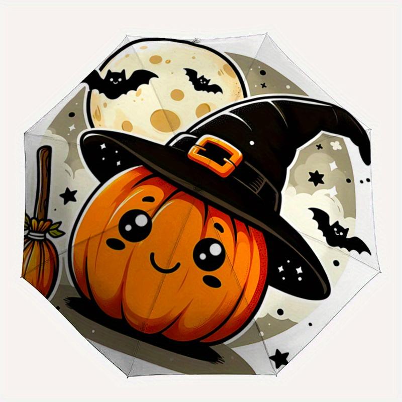 1pc Pumpkin Wizard Automatic Opening and Closing Umbrella - Lightweight 3-Fold Design, Suitable for Fans, Travel, Daily Use - Official Produ