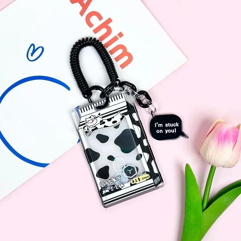 

1 шт. акриловый прозрачный держатель для фотокарт Kpop, шикарный сладкий корейский чехол, чехол в стиле молочного сока, протектор для удостоверения личности автобусной карты