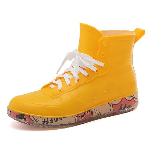 Fashion Men's Sports Shoes Rain Boots Round Toe Rainboots None Ankle Tassel Boots Men's Rain Shoes Botines Para Hombres Zapatillas Male