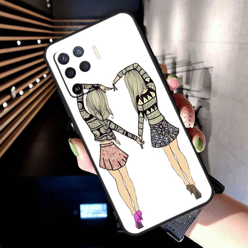 Girls Bff Best Friends Forever Case For Oppo A78 A98 A18 A38 A58 A60 A80 A40 A77 A57 A17 A74 A54 A94 A96 A76 A16 A15 A5 Pro