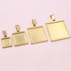 5pcs 10-25mm Inner Size Stainless Steel Square Pendant Cabochon Blank Base Bezel Tray Setting DIY Jewelry Making Accessories
