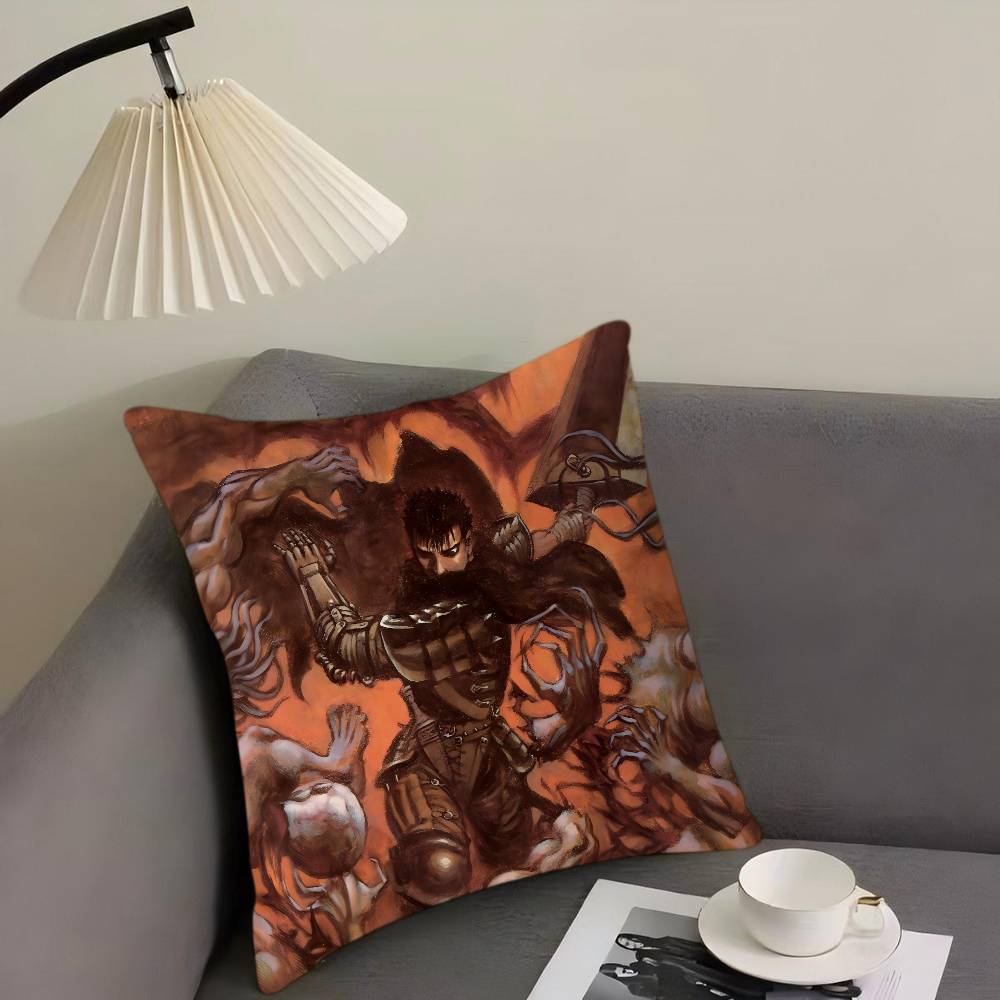 

B-BerserK-k Cartoon Animation Pillowcases Home Bedding Decorative Pillow Cover Wedding Super Soft Pillow Case 16x16Inch