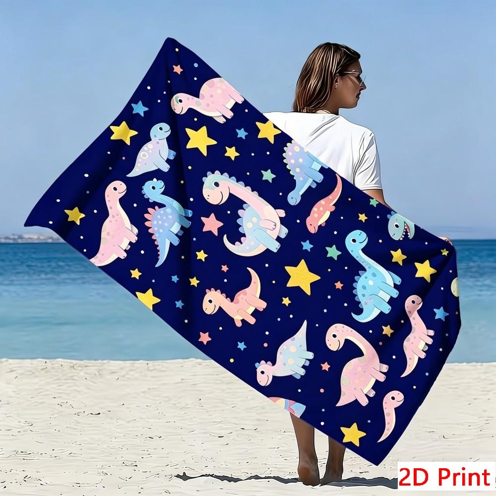 Sand Free Microfiber Beach Towel Large Dinosaur Bath Towel Quick Dry Super Absorbent Dino Pool Blanket Oversized Swim Mat XXL