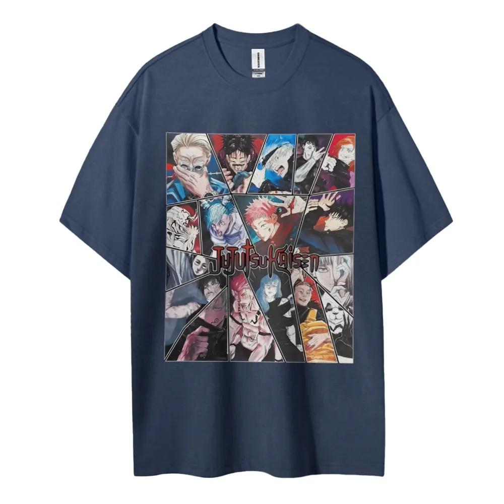Jujutsu Kaisen Cotton Unisex Round Neck Anime Tshirt Mens and Womens Boys and Girls Summer Fashion Breathable Street TShirt