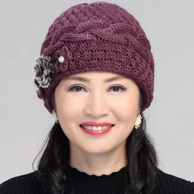 Winter Senior Hat Knitted Casual Warm Wool Hat