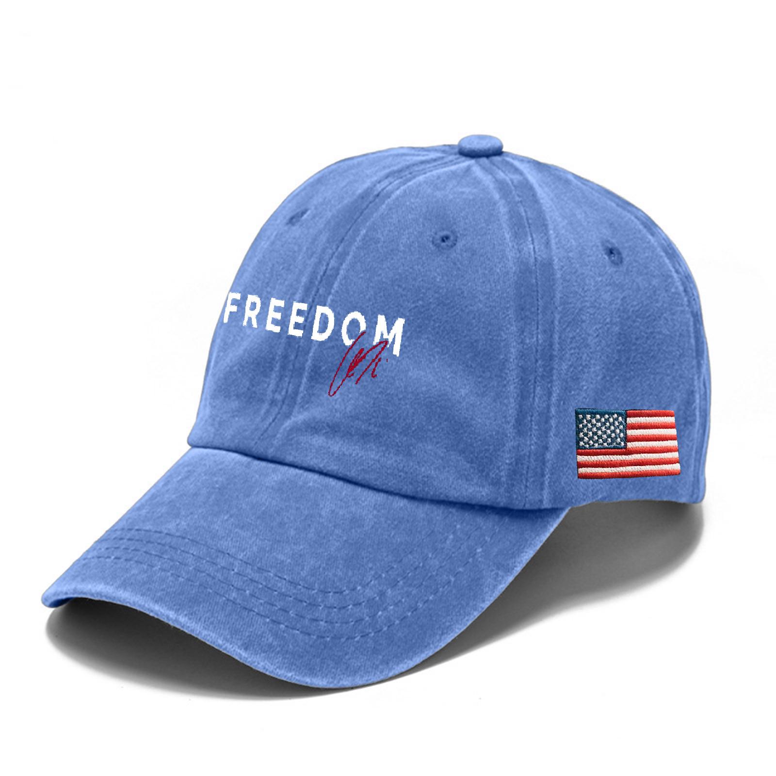 Fashionable Print Men s And Women s Adjustable Baseball Caps One Size синий
