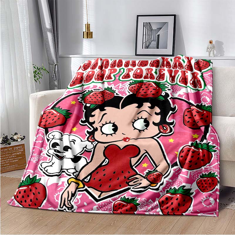 Cartoon Anime cute B-Boop MISS Super Soft Throws Blanket,Warm Cozy Blanket for Bed,Couch,Sofa,Bedroom,Living Room,Travel,Camping