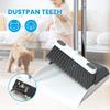 Stand Up Dustpan and Broom Set 50” Long Handle Broom with Dust Pan, 20° Angled for Ergonomic Home Office Indoor Sweeping