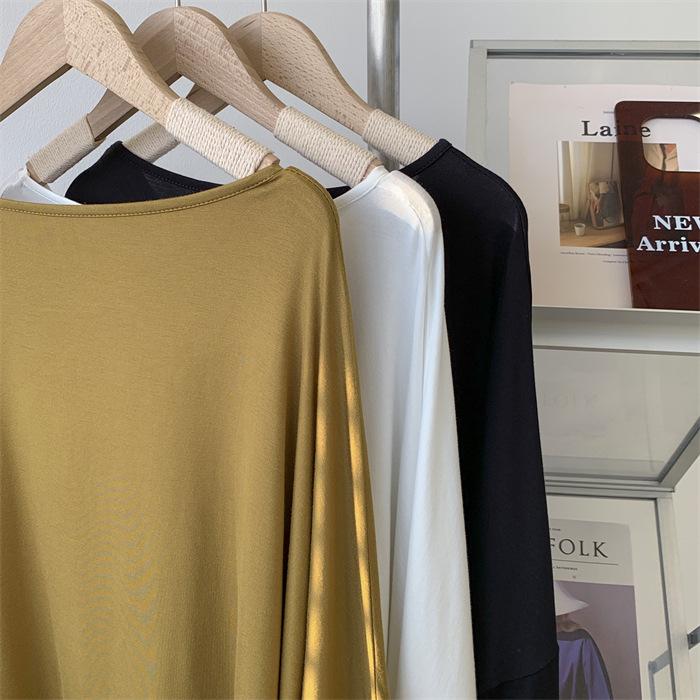 Løstsittende langermet dame-dansebekledning med rund hals - Moderne ensfarget solbeskyttelse