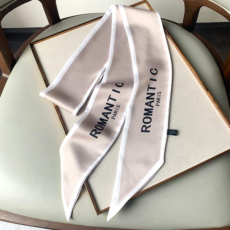 

Новый весенне-летний корейский новый длинный тонкий узкий шарф с буквами для женщин, декоративный модный шарф с пучковыми лентами 8*160cm