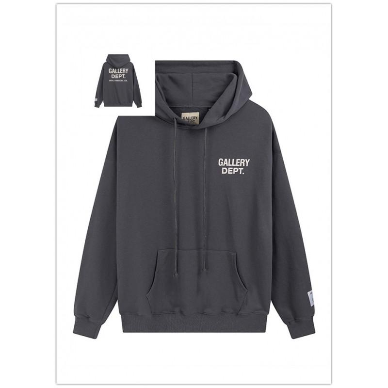 GALLERY DEPT Hoodie Men Women Oversized Cotton Fleece Pullover Sweatshirt Streetwear Loose Fit Long Sleeve