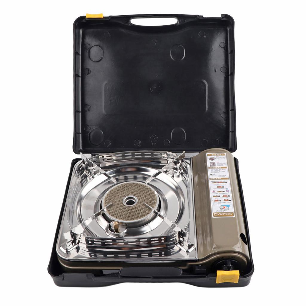 MS3500CS Kempingowa Butanowa Przenośna Kuchenka Gazowa Outdoor Wiatroodporna Przenośna Kuchenka Grillowa(Kawa Srebrna )