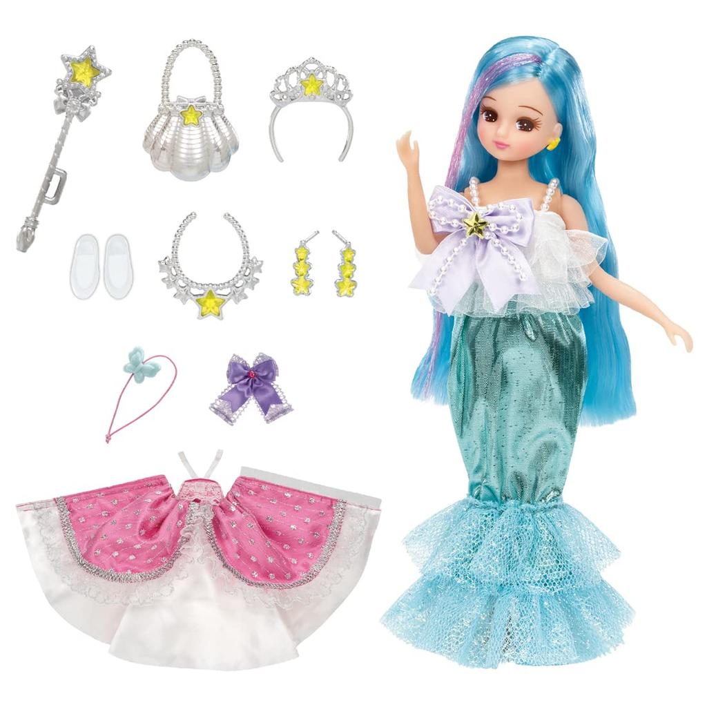 Takara Tomy Doll Dream Fantasy Triple Change Mermaid Princess Dress Up Play House Toy Ages Licca-chan Licca-chan 3+