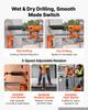 VEVOR Diamond Core Drilling Machine, Dry/Wet Concrete Core Drill Rig with 127mm Wet Drill Bit, Tiltable Stand & Wheeled Base