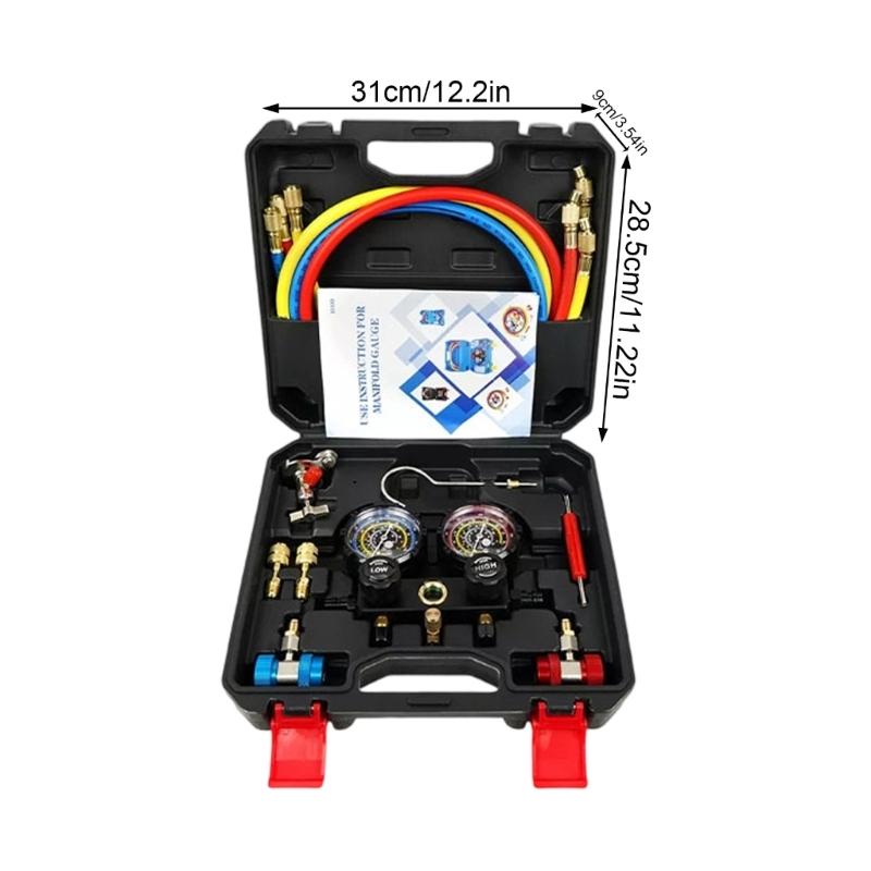 Professional Car Air Conditioning Recharges Complete Set with Quick Connect Fittings Suitable for R22 R134 R404 R41