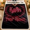 Flannel BlanketKorn Custom Name Text Personalized Soft Warm Throw Blanket Home Decor Gift