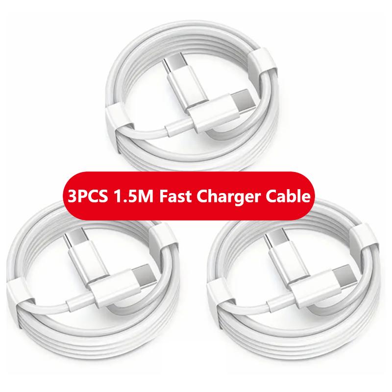 1-3PCS USB C Cable to USB C 120W Fast Charging Charger Cable Supports Fast Charging For iPhone 17 16 Samsung Huawei Xiaomi Etc