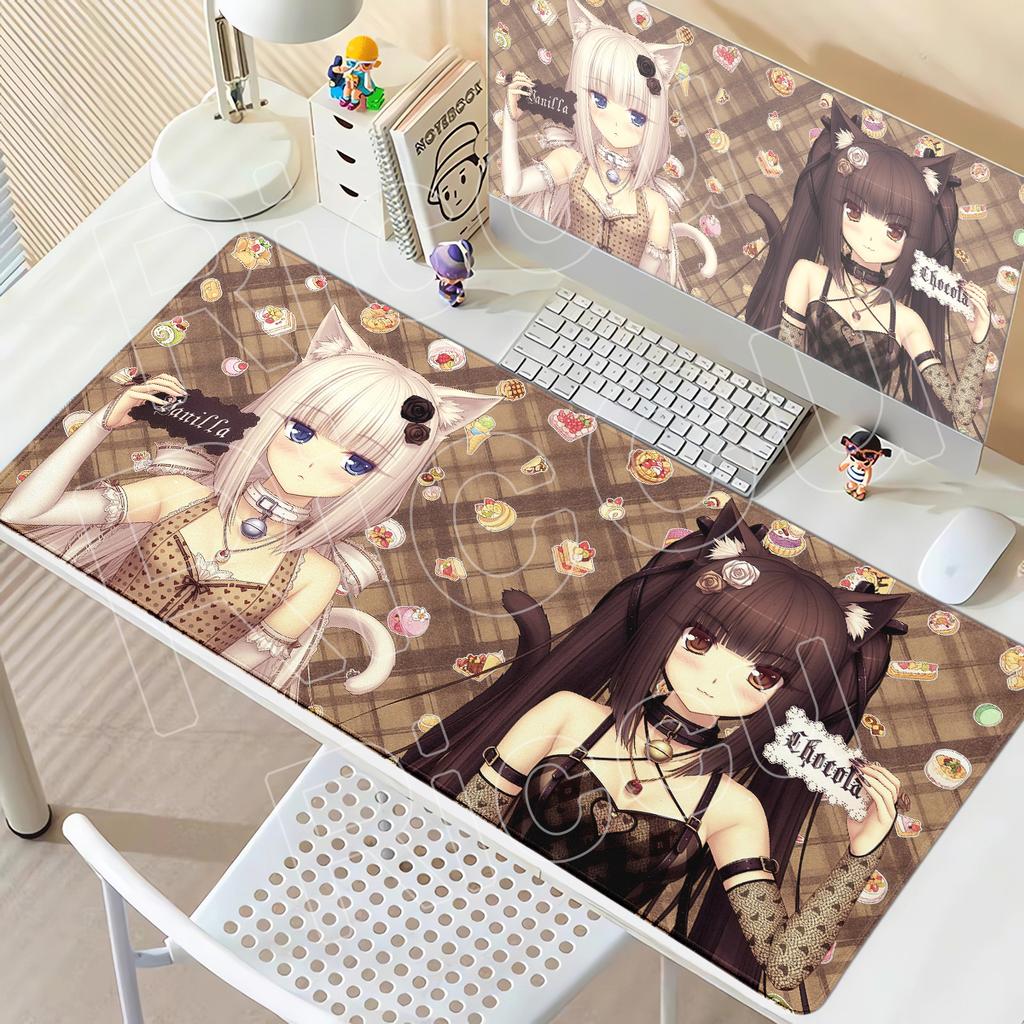 Kawaii Anime Girl N-Nekopara Mouse Pad HD Printing Anti-Slip Rubber Bottom Washable Table Pad PC Gaming Mouse Mats Office Carpet