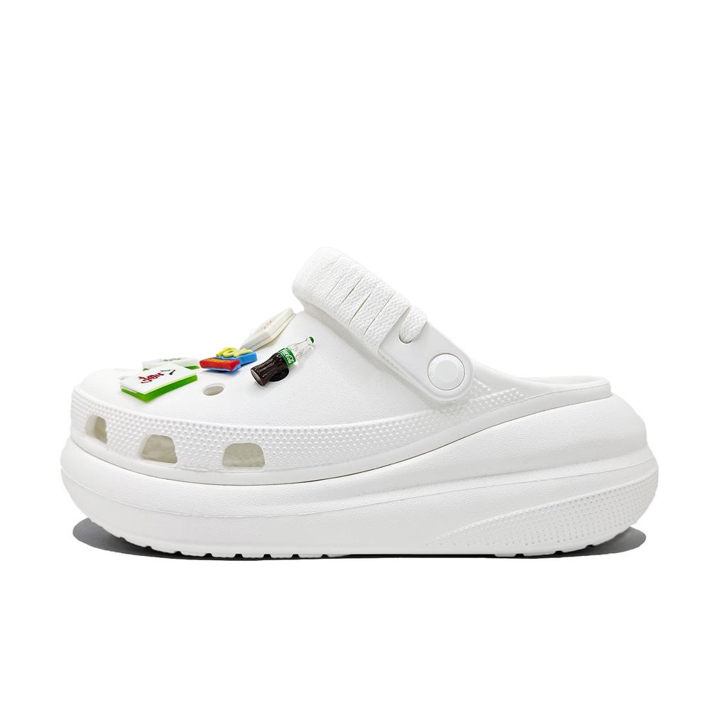Crocs Crush Clog Tianhu Mahjong Pure Suits EVA Jinling Trend Creative Accessories Pendant Fashionable and Versatile Clogs Unisex White