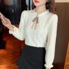 Women's Autumn/Winter Lace Half-High Neck Shirt with Velvet - 2023 Trendy Innerwear Fashion Top
