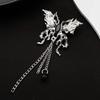 1Pair Wing Metal Butterfly Brooches Rhinestone Butterfly Tassel Badge Pin  Women Gifts