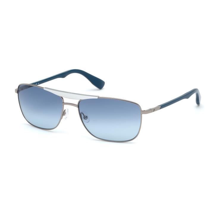 Lunettes de soleil - Web - WE0274 - Forme rectangulaire - Couleur ruthénium clair - Verres bleu nuancé