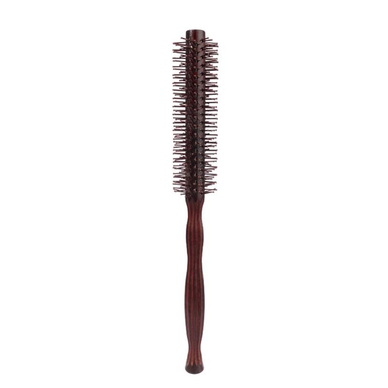 Kleine runde Haarbürste zum Föhnen mit weichen Nylonborsten Mini-Rollen-Stylingbürste für trockenes, lockiges Haar 1,18 Zoll