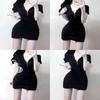 Dress Knit Fabric Slim Fit Short Sleeve Polo Neck Retro Style For Summer Fashion