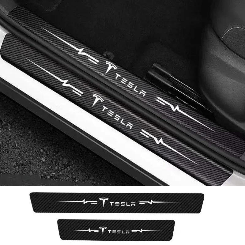 CPSSA1 Car Door Threshold Anti Scratch Tape Stickers Trunk Door Sill Protective Strip for Tesla Model 3 Y S X Roadster P75D P85D P100D