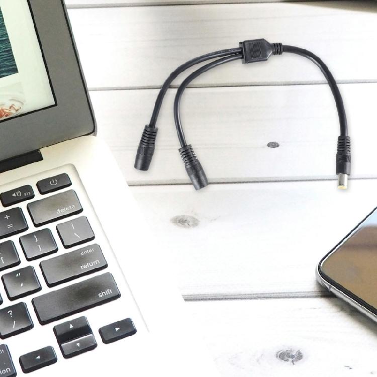 30cm/11.81inch DC7909 1 Male to Two Female Power Cord Copper Connecting Wire 2-In-1 Charging Cable for Solar Panel