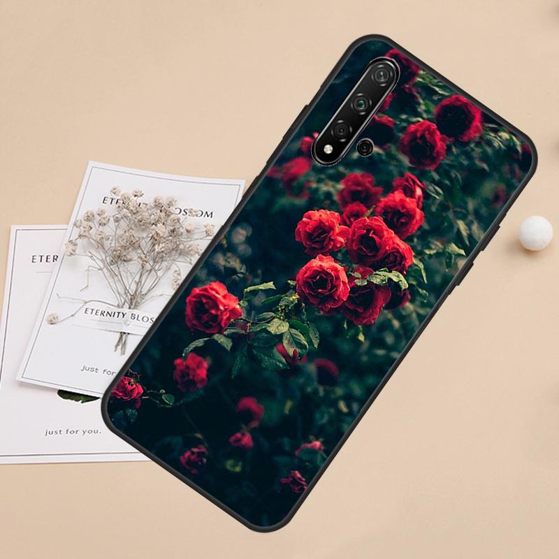 Flower Red Rose For Huawei Nova 8i 7i 11i 12i 12s 9 10 SE Y60 Y61 Y70 Y72 Y73 Y90 Y91 P20 P40 P30 Lite Case