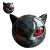 Cat Sculpture Ornament Cat Sculpture Craft Black  Figurine Resin Head Healing Stone Marble Texture Stone Resin
