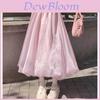 Sparkle Satin Midi Skirt With High Waist For Women Spring Summer Fashion