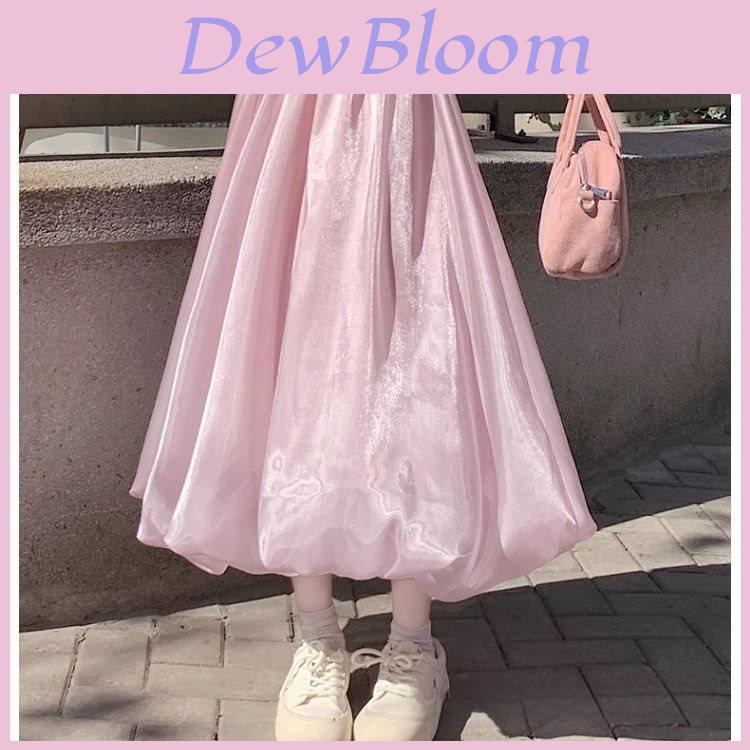 Sparkle Satin Midi Skirt With High Waist For Women Spring Summer Fashion