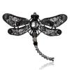 Vintage Full Rhinestone Big Dragonfly Brooch For Women Men Exquisite Colorful Crystal Insect Dragonfly Animal Pins Party Jewelry