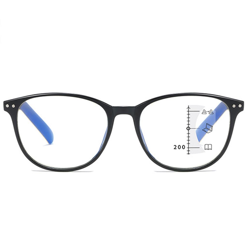 Retro Multi-Focus Blue Light Blocking Reading Glasses Lightweight Comfortable Eyewear for Daily Use