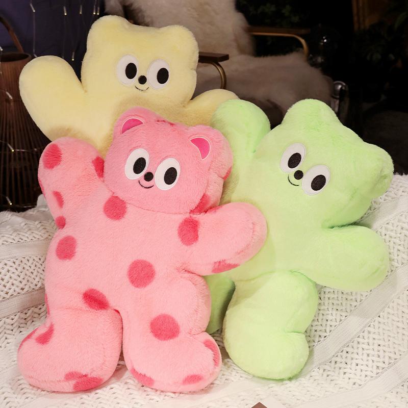 Dopamine Bear Plush Pillow Soft Cute Bear Shaped Cushion Toy for Stress Relief and Comfort