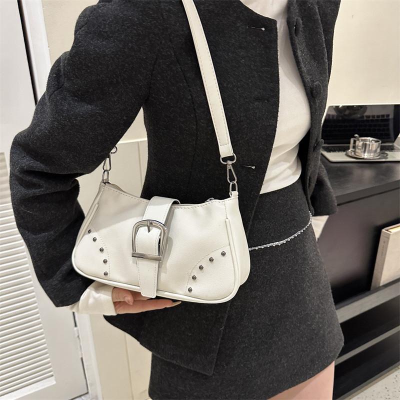 Wholesale New Fashion Rivet Stitching Shoulder Bag Women 2023 Street Trendy Pu Small Armpit Bag