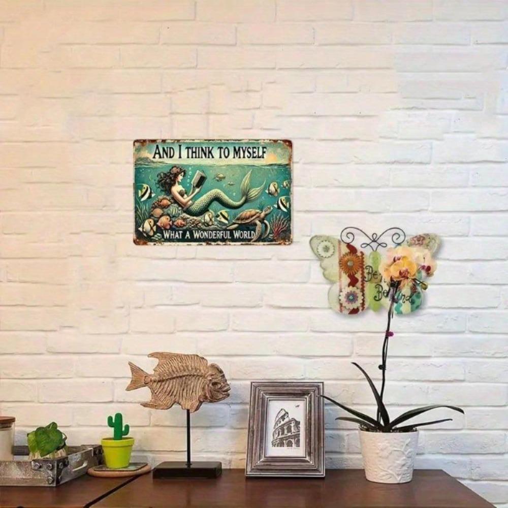 Coasterhome Meerjungfrau Ozean Wandkunst Metallschild Inspirierendes Poster