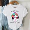 Unicorn Graphic T Shirts Funny Middle Finger Print T Shirt Y2K Aesthetic Clothes for Women Harajuku Fashion Tee Shirt Summer Top