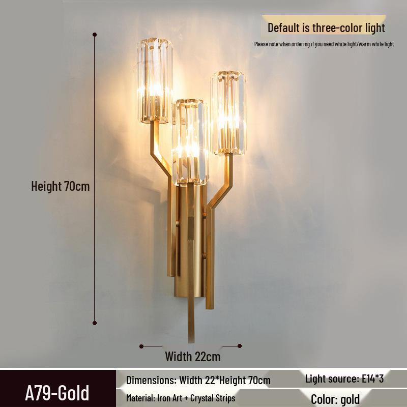 Elegant Crystal Wall Lamp: Minimalist Design for Bedrooms, Living Rooms, Stairs, and Hallways