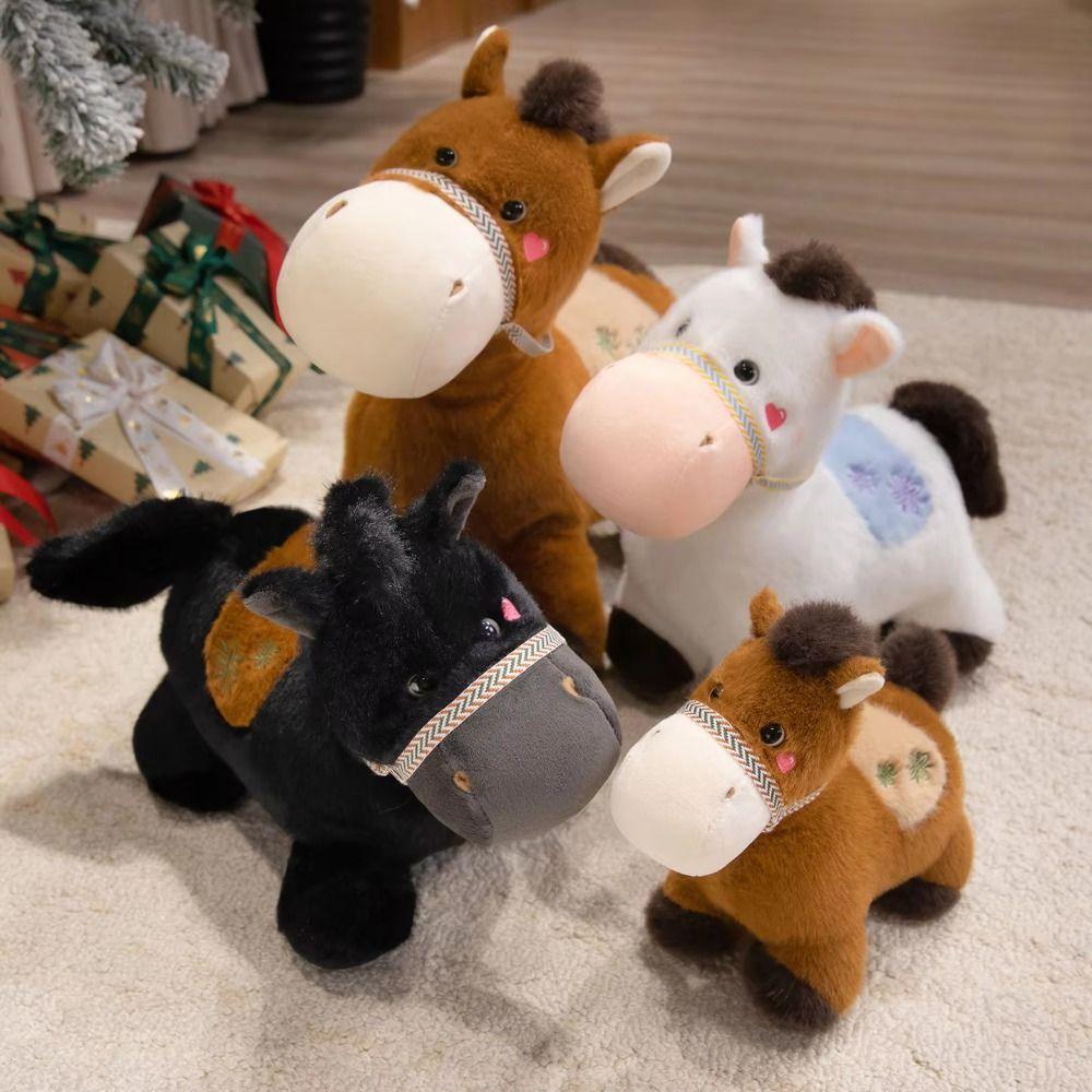Mane Standing Foal Plush Doll Saddle Cartoon Horse Stuffed Toy Pony Plush Toys  Easter Gifts