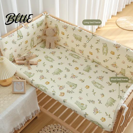 Easy Install Crib Protector Breathable Bumper Pad for Toddler Bed Soft Cotton Bed Rail Baby Shower Gift Newborns with Secure Straps Washable