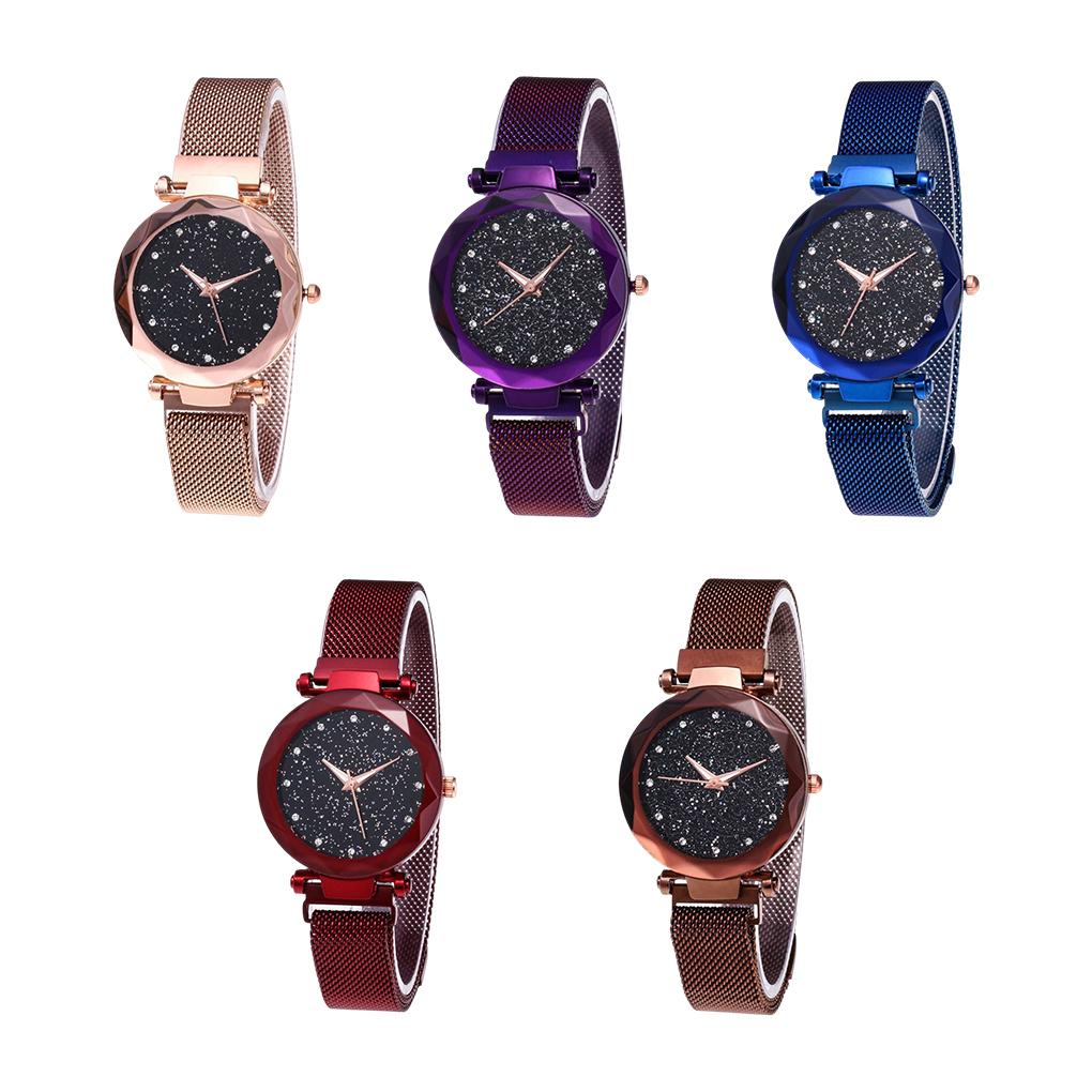 Ladies Magnetic Starry Sky Clock Luxury Ladies Watch Fashion Diamond Female Quartz Watch